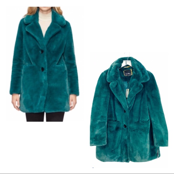 Faux Fur Notch Collar Coat 